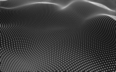 Çokgen alanı düşük Poli koyu arka plan, 3d render