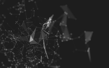 Çokgen alanı düşük Poli koyu arka plan, 3d render