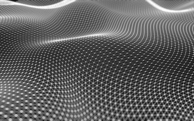 Çokgen alanı düşük Poli koyu arka plan, 3d render