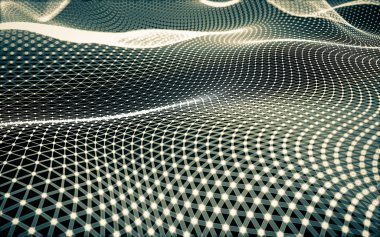 Çokgen alanı düşük Poli koyu arka plan, 3d render