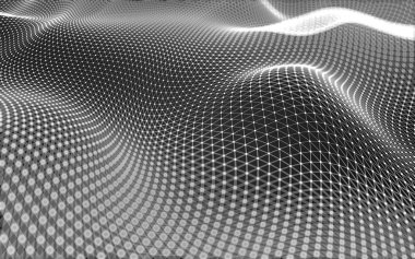 Çokgen alanı düşük Poli koyu arka plan, 3d render