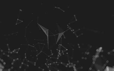 Çokgen alanı düşük Poli koyu arka plan, 3d render