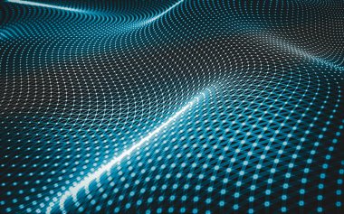 Çokgen alanı düşük Poli koyu arka plan, 3d render