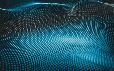 Çokgen alanı düşük Poli koyu arka plan, 3d render