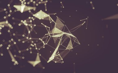 Çokgen alanı düşük Poli koyu arka plan, 3d render