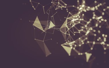 Çokgen alanı düşük Poli koyu arka plan, 3d render