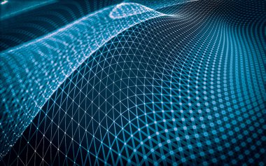 Çokgen alanı düşük Poli koyu arka plan, 3d render