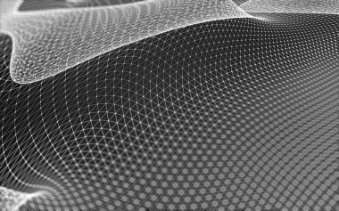 Çokgen alanı düşük Poli koyu arka plan, 3d render