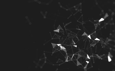 Çokgen alanı düşük Poli koyu arka plan, 3d render