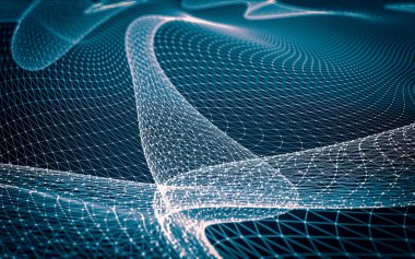 Çokgen alanı düşük Poli koyu arka plan, 3d render