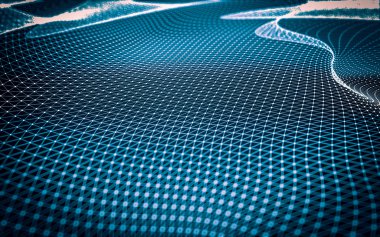 Çokgen alanı düşük Poli koyu arka plan, 3d render