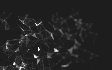 Çokgen alanı düşük Poli koyu arka plan, 3d render