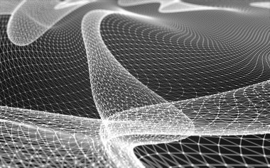 Çokgen alanı düşük Poli koyu arka plan, 3d render