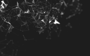 Çokgen alanı düşük Poli koyu arka plan, 3d render