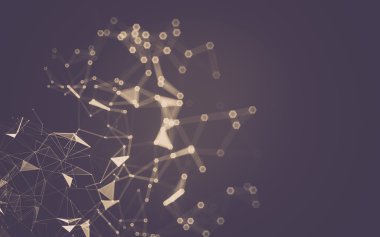 Çokgen alanı düşük Poli koyu arka plan, 3d render