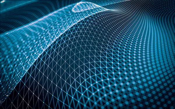 Çokgen alanı düşük Poli koyu arka plan, 3d render