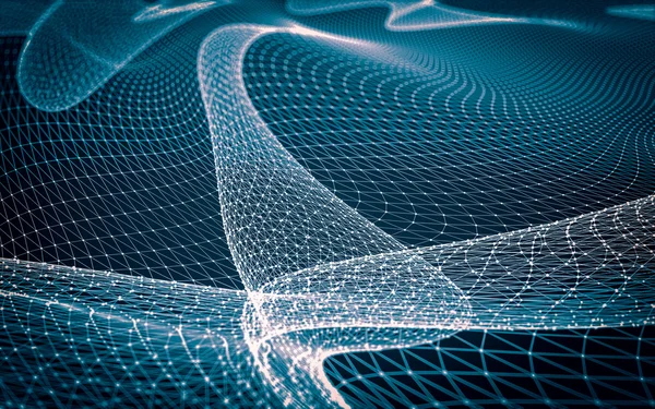 Çokgen alanı düşük Poli koyu arka plan, 3d render