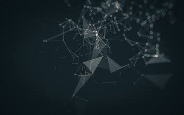 Çokgen alanı düşük Poli koyu arka plan, 3d render