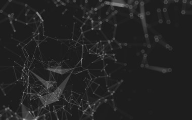 Çokgen alanı düşük Poli koyu arka plan, 3d render