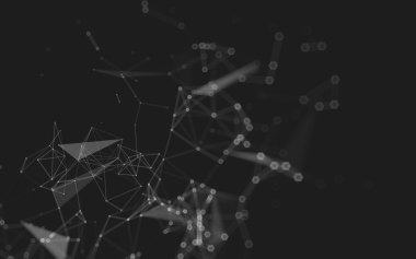 Çokgen alanı düşük Poli koyu arka plan, 3d render