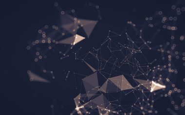 Çokgen alanı düşük Poli koyu arka plan, 3d render