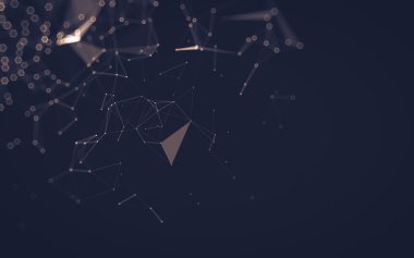 Çokgen alanı düşük Poli koyu arka plan, 3d render