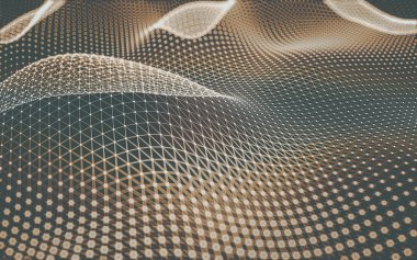 Çokgen alanı düşük Poli koyu arka plan, 3d render