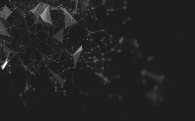 Çokgen alanı düşük Poli koyu arka plan, 3d render