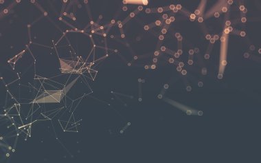 Çokgen alanı düşük Poli koyu arka plan, 3d render