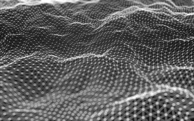 Çokgen alanı düşük Poli koyu arka plan, 3d render