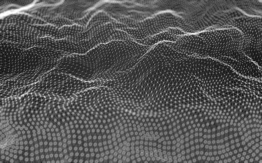 Çokgen alanı düşük Poli koyu arka plan, 3d render