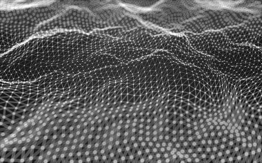 Çokgen alanı düşük Poli koyu arka plan, 3d render