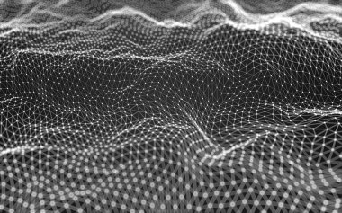 Çokgen alanı düşük Poli koyu arka plan, 3d render