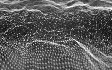 Çokgen alanı düşük Poli koyu arka plan, 3d render