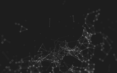 Çokgen alanı düşük Poli koyu arka plan, 3d render