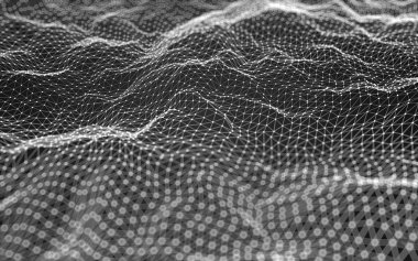 Çokgen alanı düşük Poli koyu arka plan, 3d render