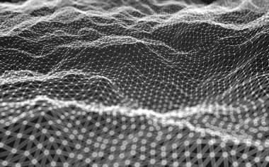 Çokgen alanı düşük Poli koyu arka plan, 3d render