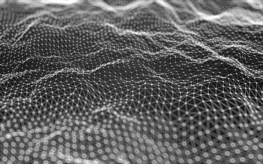 Çokgen alanı düşük Poli koyu arka plan, 3d render