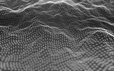 Çokgen alanı düşük Poli koyu arka plan, 3d render