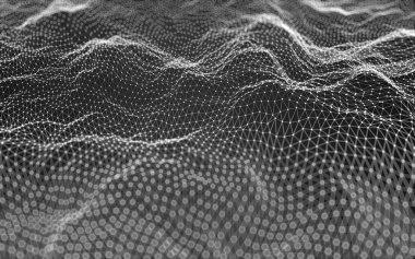 Çokgen alanı düşük Poli koyu arka plan, 3d render