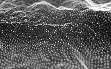 Çokgen alanı düşük Poli koyu arka plan, 3d render