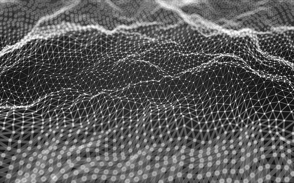 Çokgen alanı düşük Poli koyu arka plan, 3d render