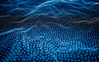 Çokgen alanı düşük Poli koyu arka plan, 3d render