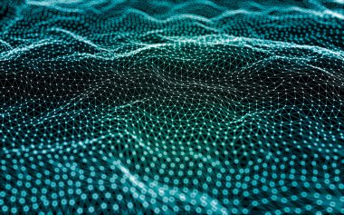 Çokgen alanı düşük Poli koyu arka plan, 3d render