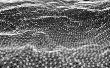 Çokgen alanı düşük Poli koyu arka plan, 3d render