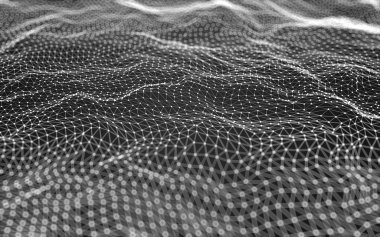 Çokgen alanı düşük Poli koyu arka plan, 3d render