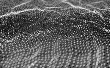 Çokgen alanı düşük Poli koyu arka plan, 3d render