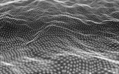 Çokgen alanı düşük Poli koyu arka plan, 3d render