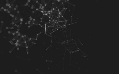 Çokgen alanı düşük Poli koyu arka plan, 3d render