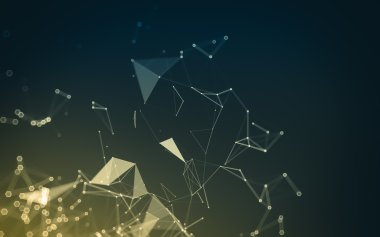 Çokgen alanı düşük Poli koyu arka plan, 3d render